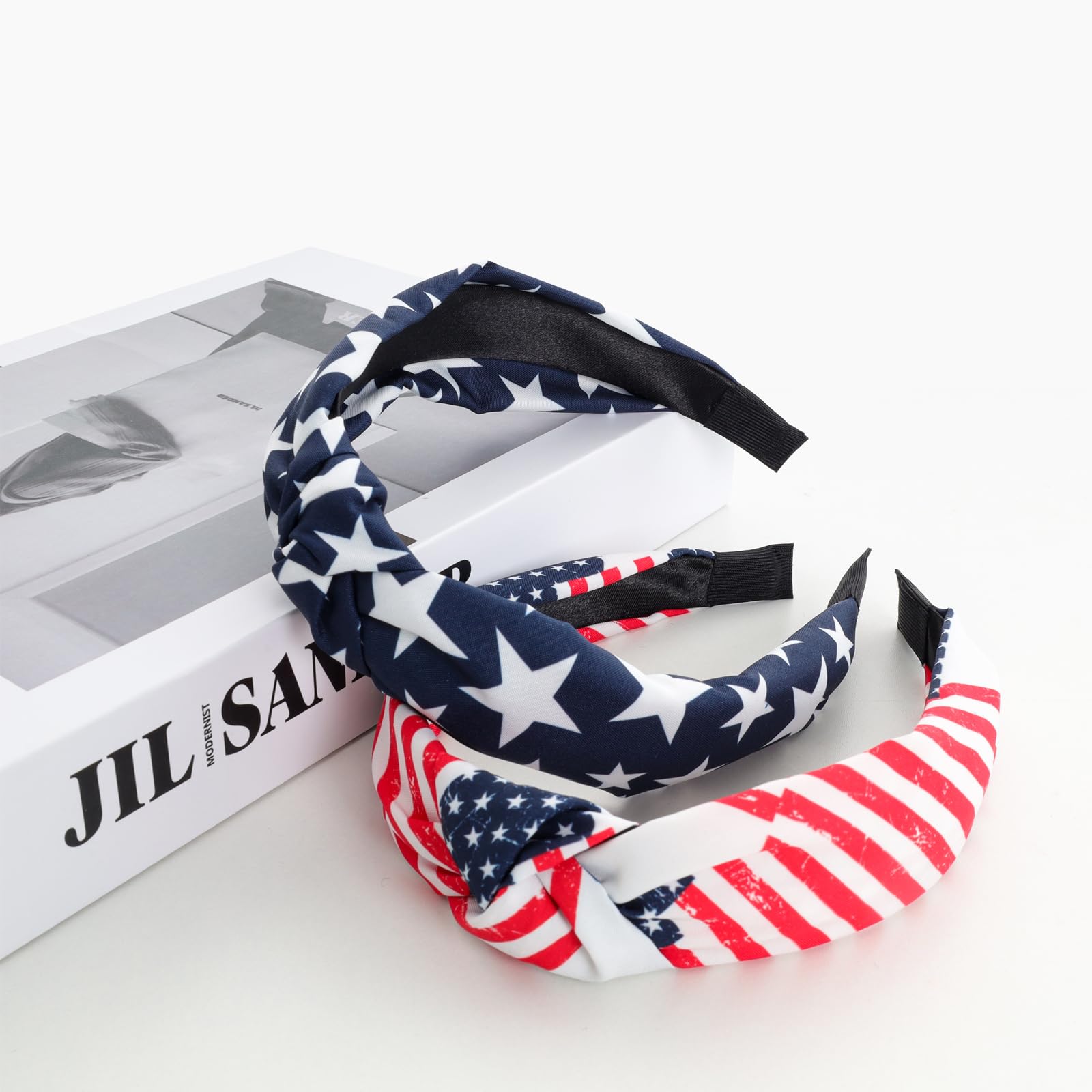 Gvhntk headbands beside ruler illustrating flexible size fit