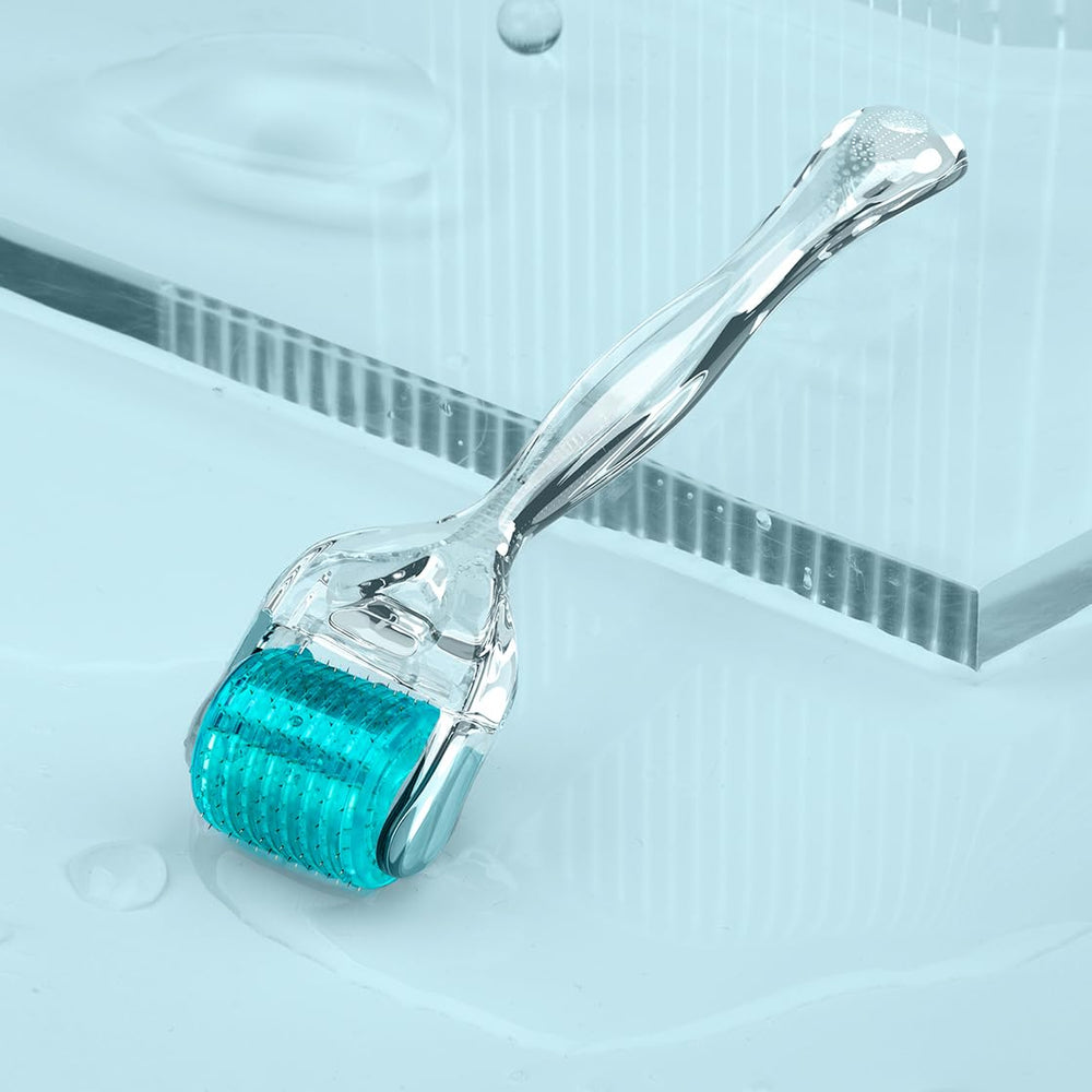 GXBRSY derma roller on bathroom counter showing ready-to-use convenience