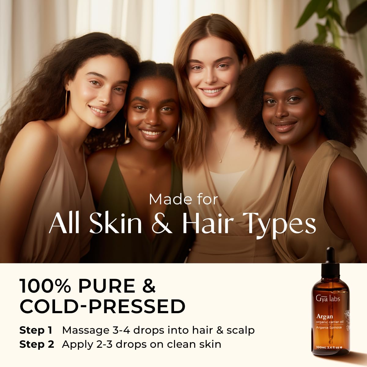 Gya Labs applying oil to hair ends, helps repair split ends and adds shine