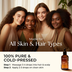 Gya Labs applying oil to hair ends, helps repair split ends and adds shine