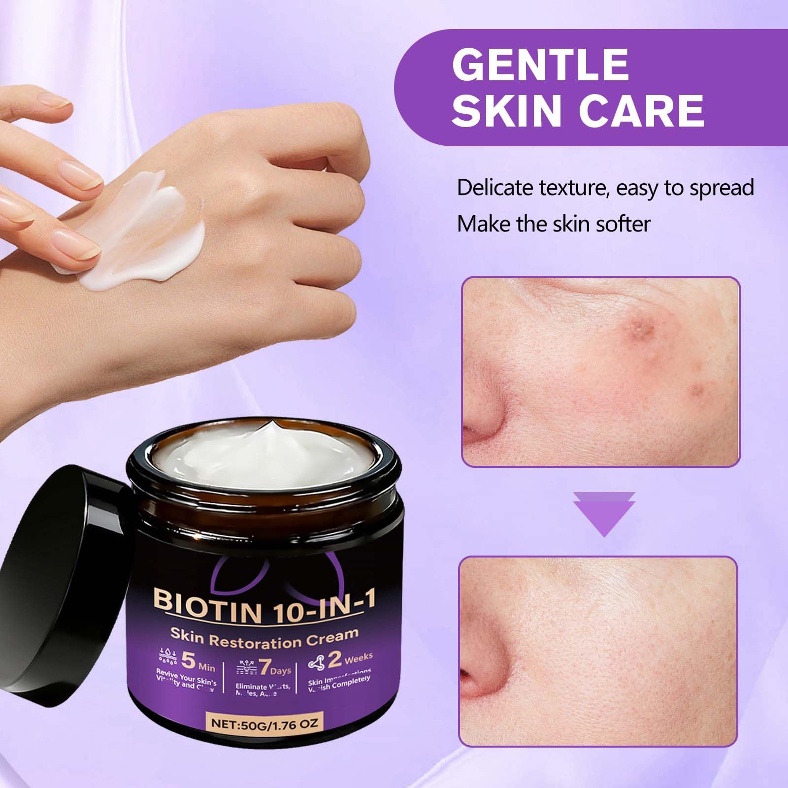 Gyonwt cream application on hand demonstrating quick absorption benefit