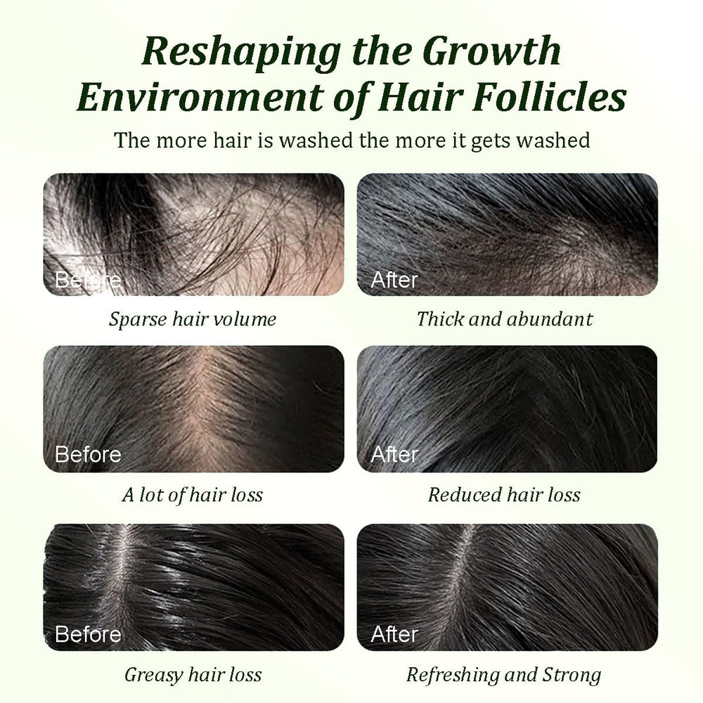 Gypsophila before and after hair volume improvement depiction