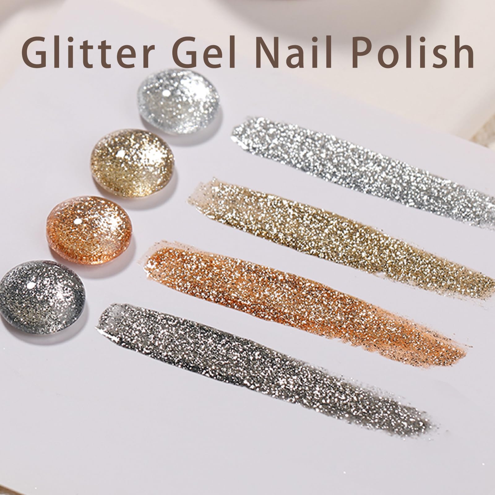 Lifestyle shot of metallic nails created with Gyraolvant gels, showcasing event-ready sparkle and durability