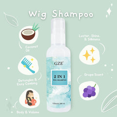 GZE application on wig showing smooth detangling and reduced frizz