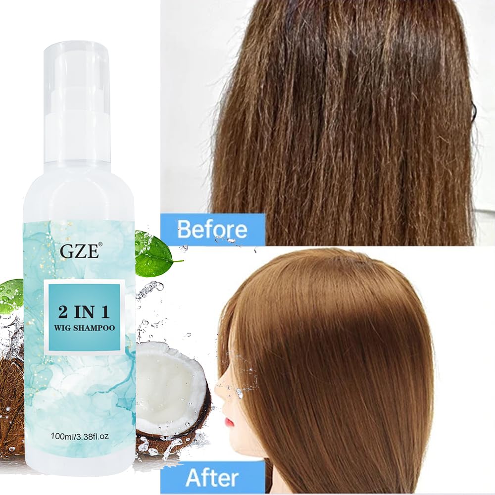 GZE before and after wig comparison showing restored shine and manageability