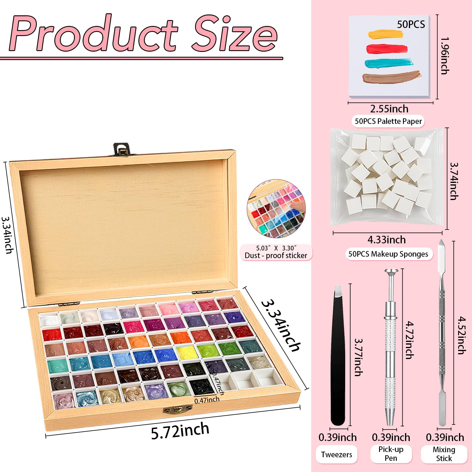 GZIXBDA top view of 57 mini 0.5ml color grids with protective cover film