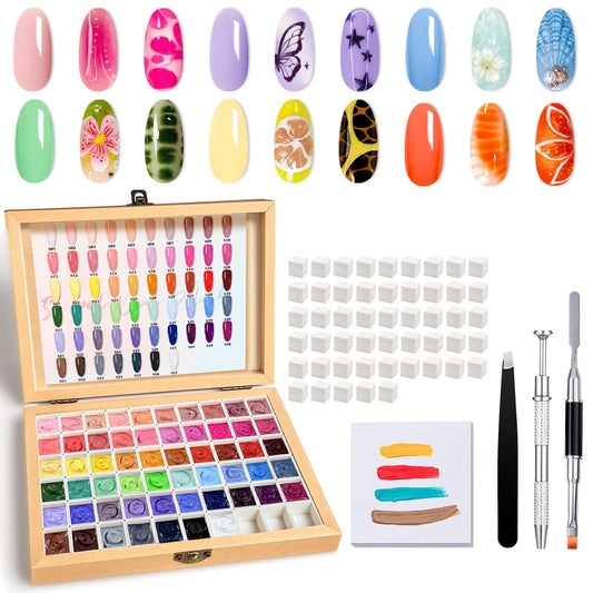 GZIXBDA palette front packaging showing 57 colors and included toolkit for convenience