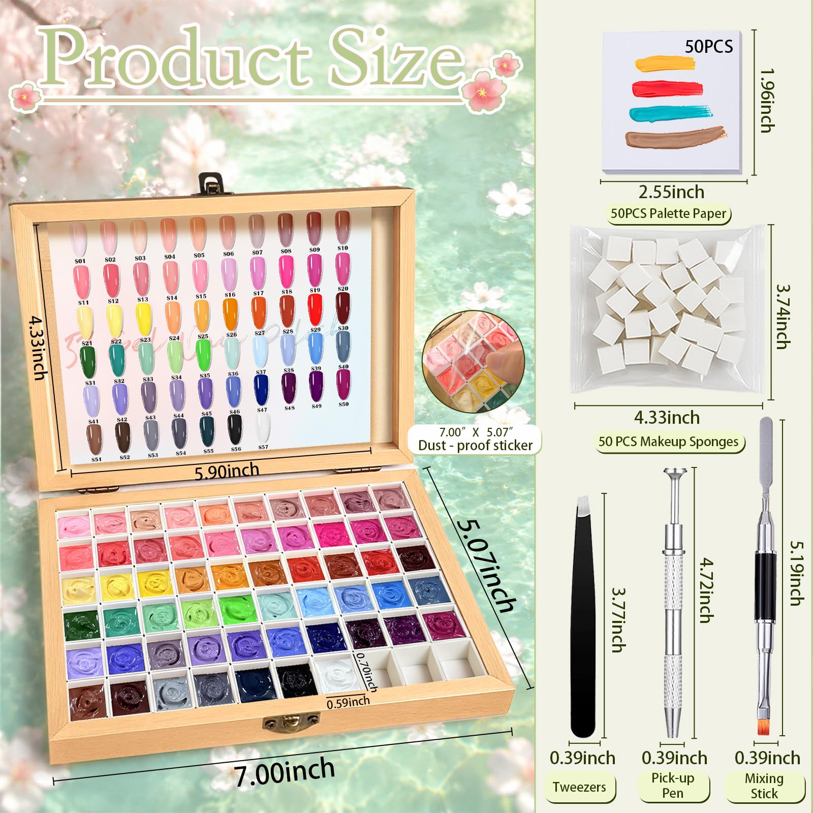 GZIXBDA size comparison with hand illustrating large 2ml pots for extended use
