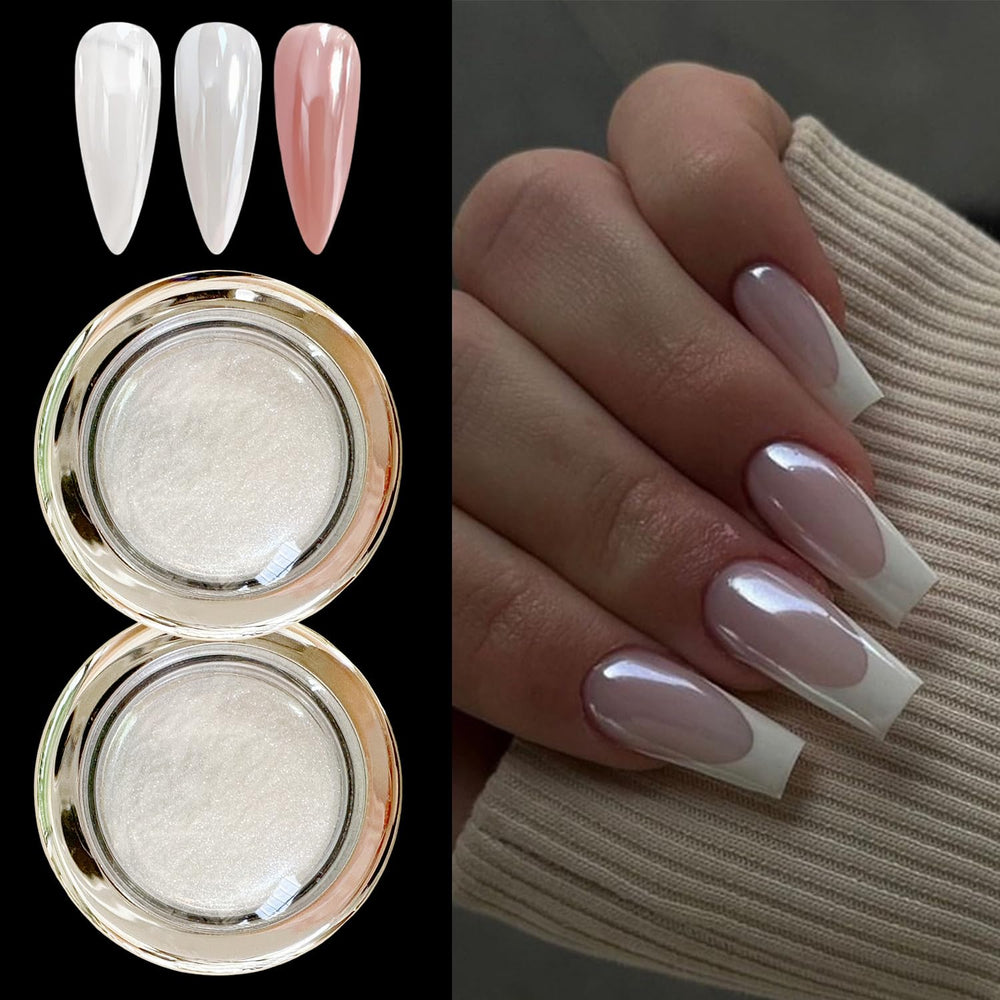 GZMAYUEN before and after manicure comparison showing dramatic mirror effect