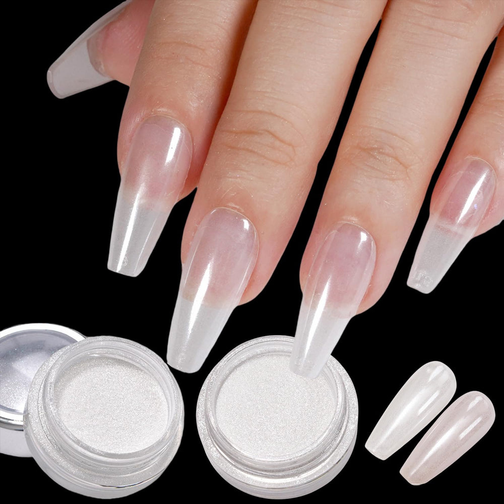 GZMAYUEN front packaging showing white chrome powder kit for easy mirror nails