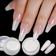 GZMAYUEN front packaging showing white chrome powder kit for easy mirror nails