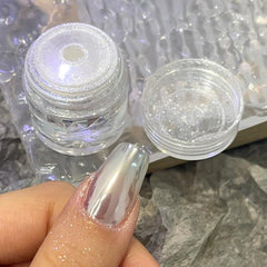 GZMAYUEN lifestyle manicure showing glossy pearlescent nails in real use