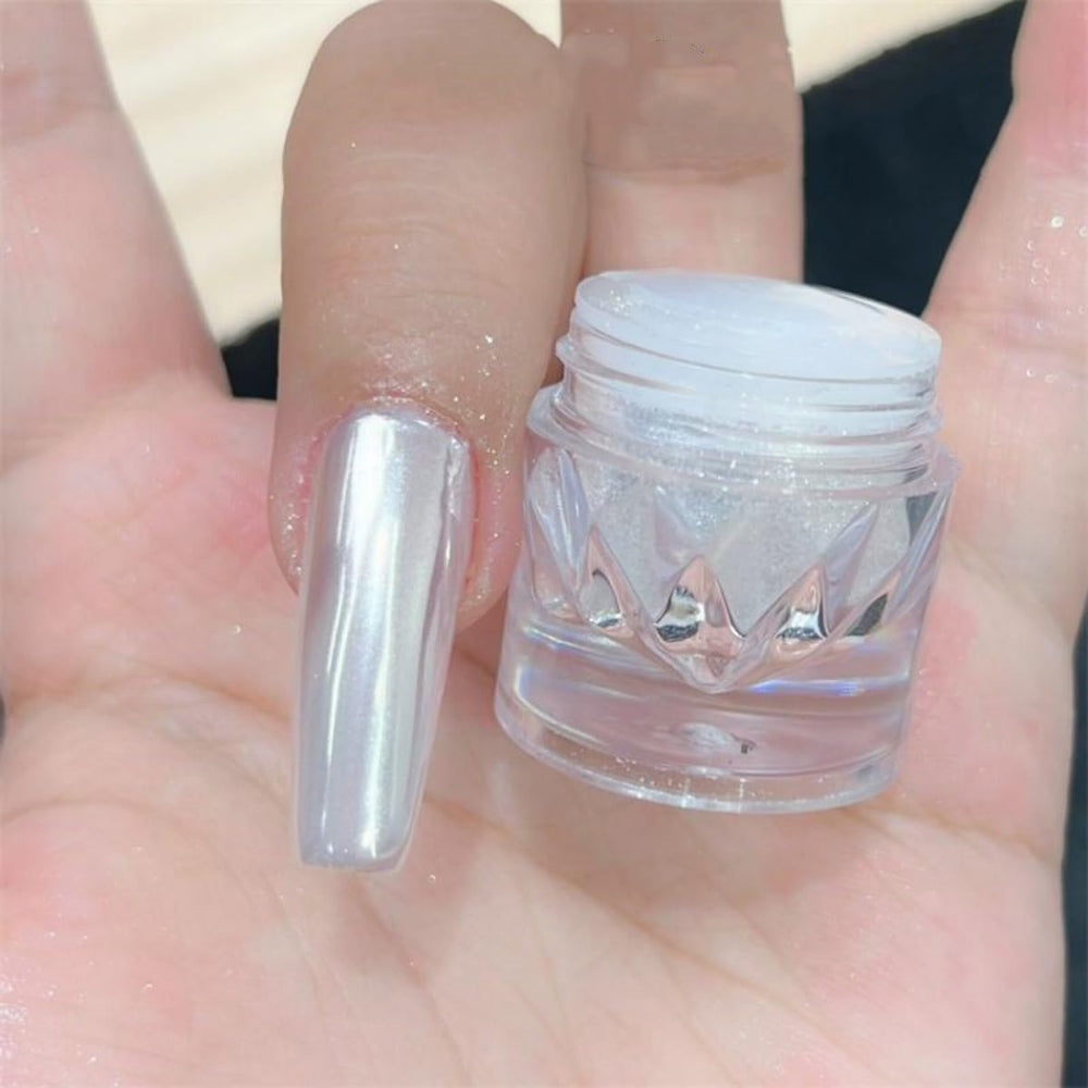 GZMAYUEN nude base nail showing subtle iridescent moonlight glow