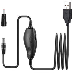 Gzzscortd front view USB power cord showing universal USB plug and DC cable benefit portable charging