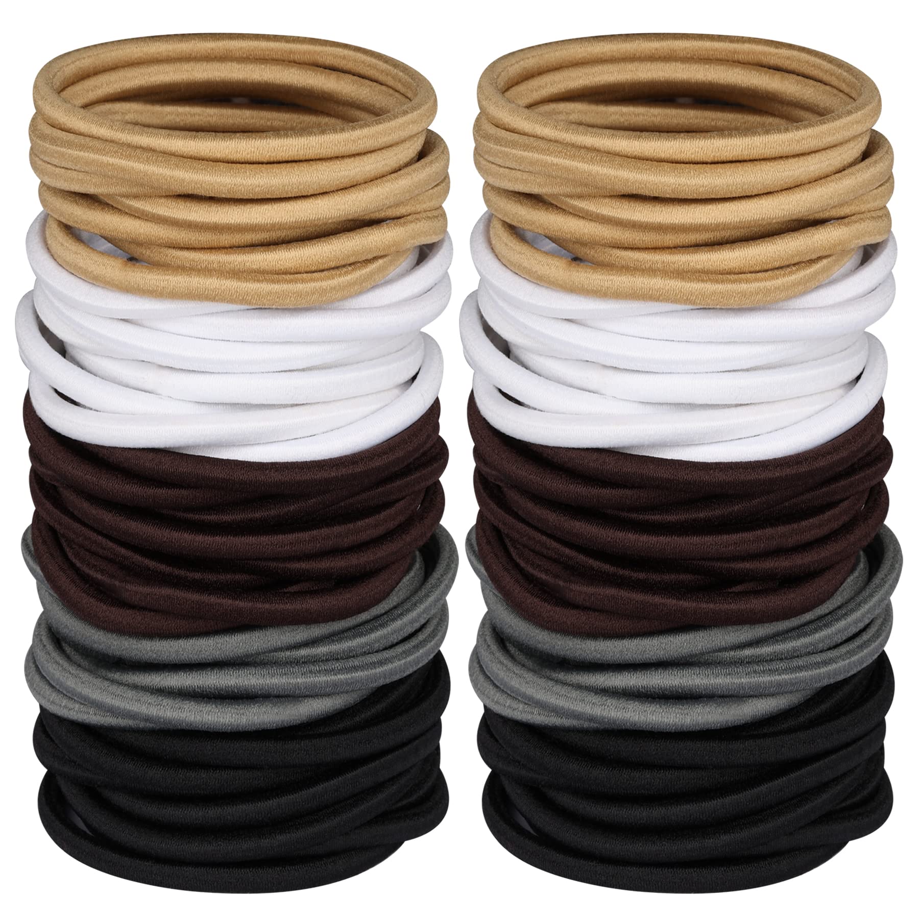 Hageolan front pack showing 120 neutral hair ties and bulk value