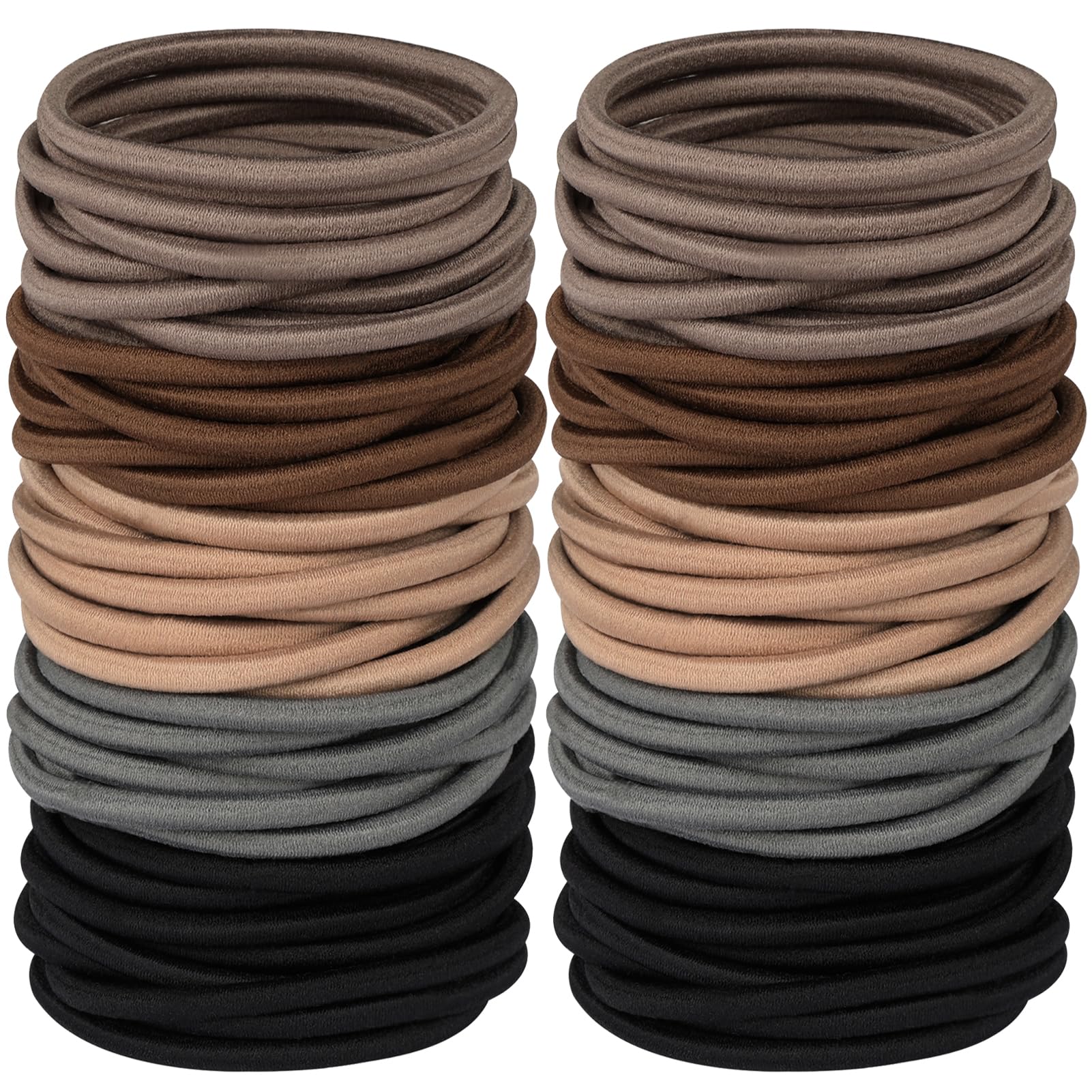 Hageolan front packaging showing 120 multicolor hair ties and color variety, convenient supply