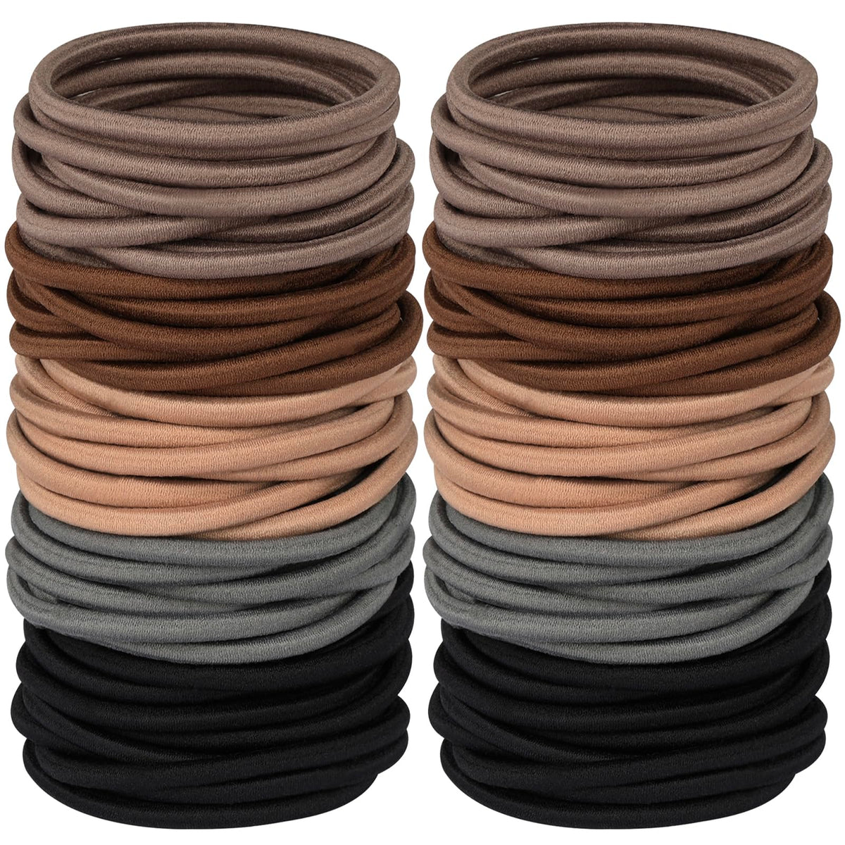 Hageolan front packaging showing 120 multicolor hair ties and color variety, convenient supply
