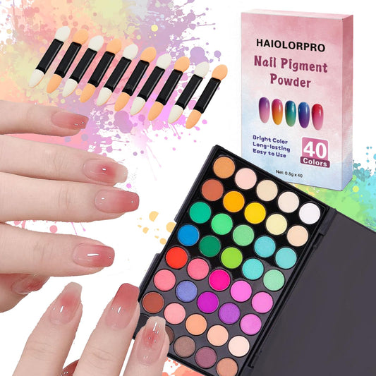 HAIOLORPRO front view palette showing 40 color jars for wide selection
