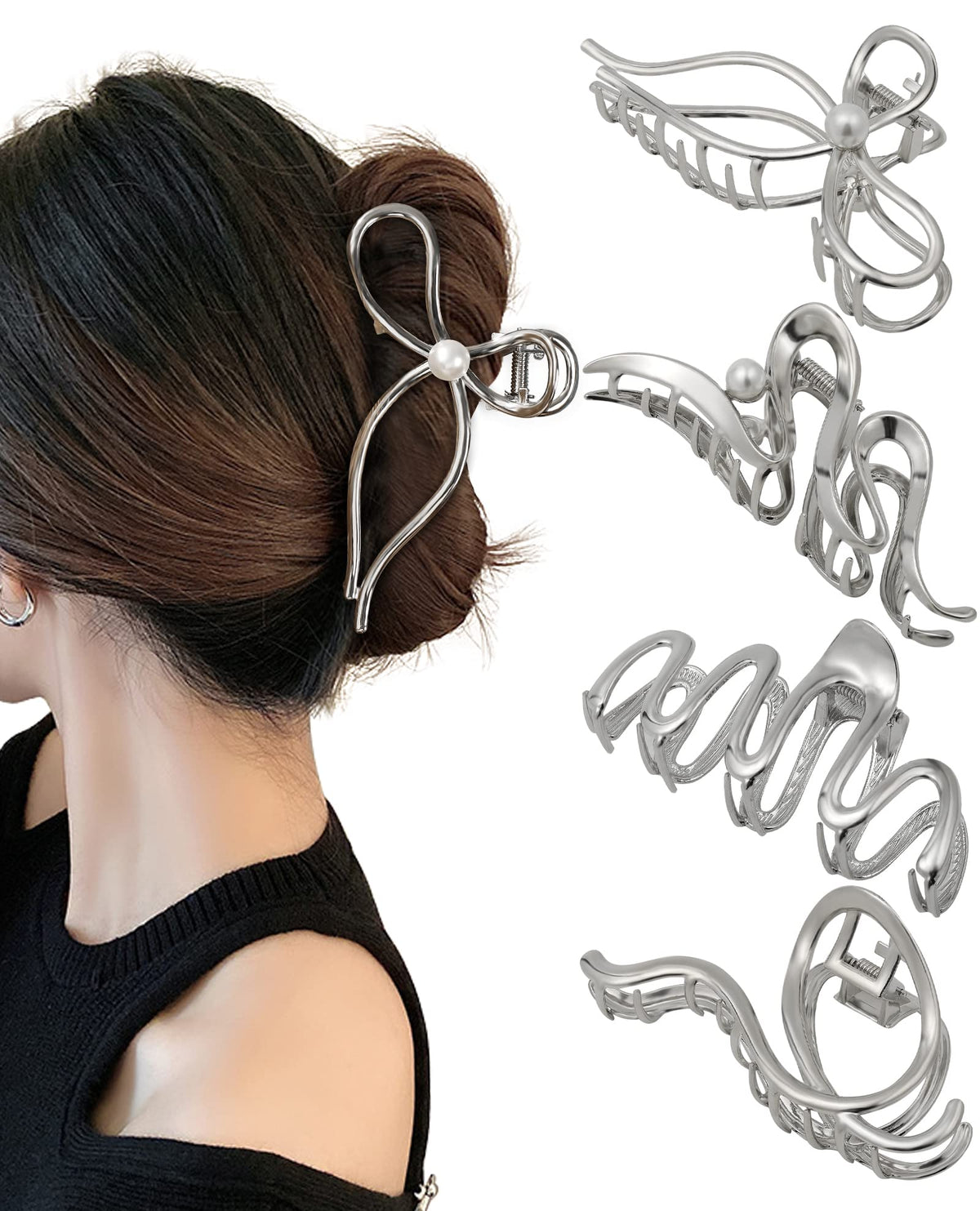 HAIMEIKANG front view silver clip showing polished finish and secure hold