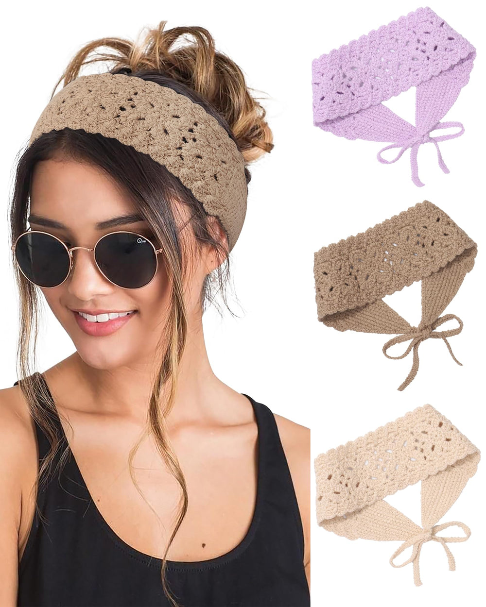 HAIMEIKANG three-color headbands front view showing versatile set