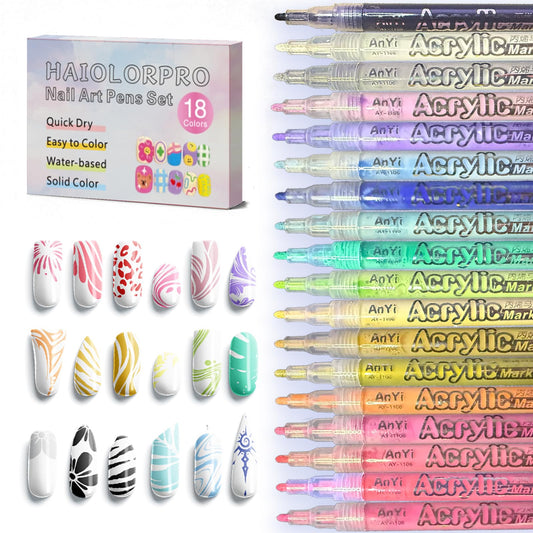 HAIOLORPRO front packaging showing all 18 pens and organized case, organized convenience