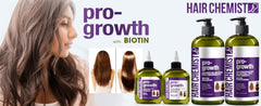 Hair Chemist ingredient flatlay showing biotin inclusion and fortifying benefit