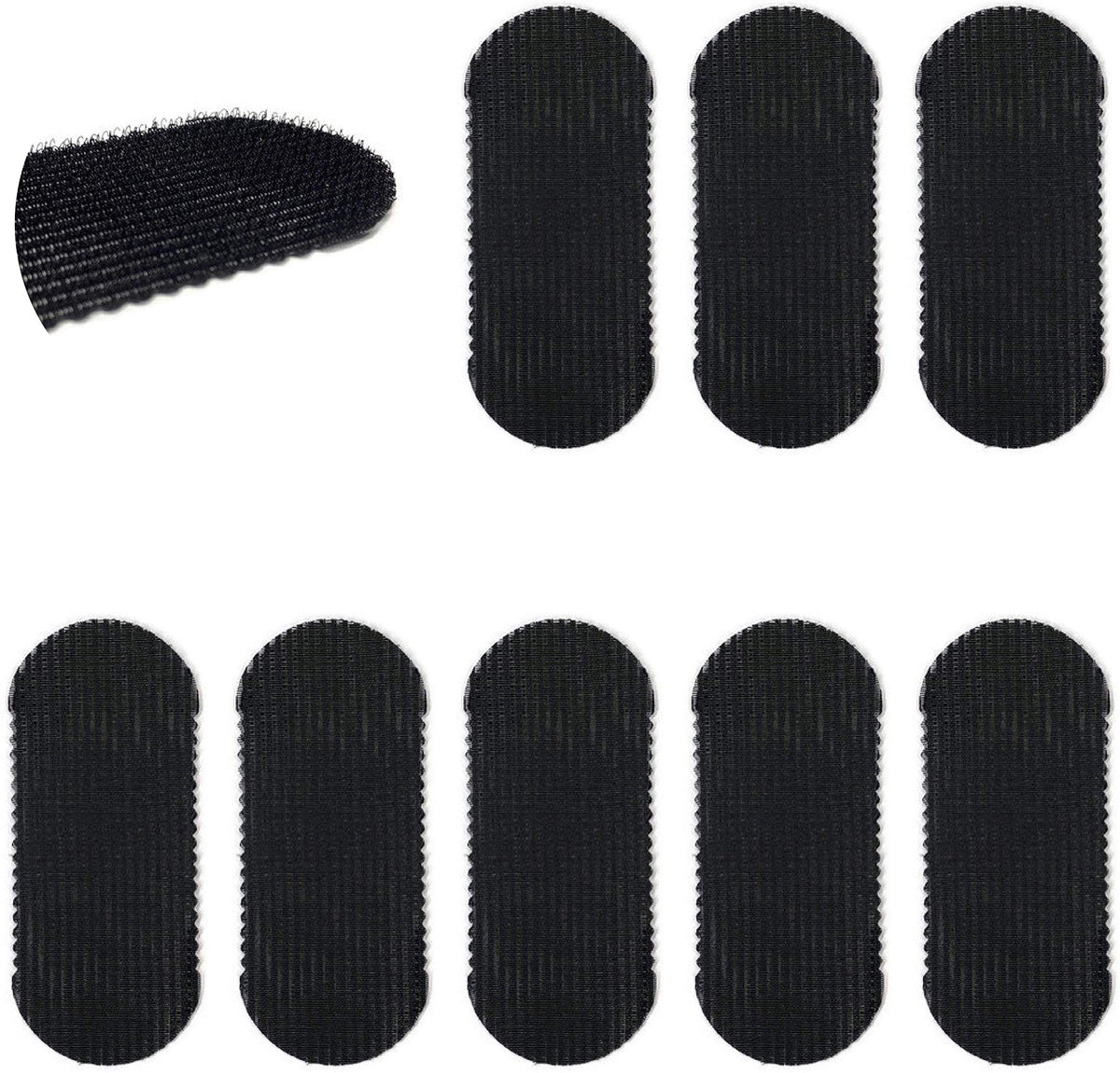 HAIR GRIPPERS front view showing eight black grips and easy storage benefit