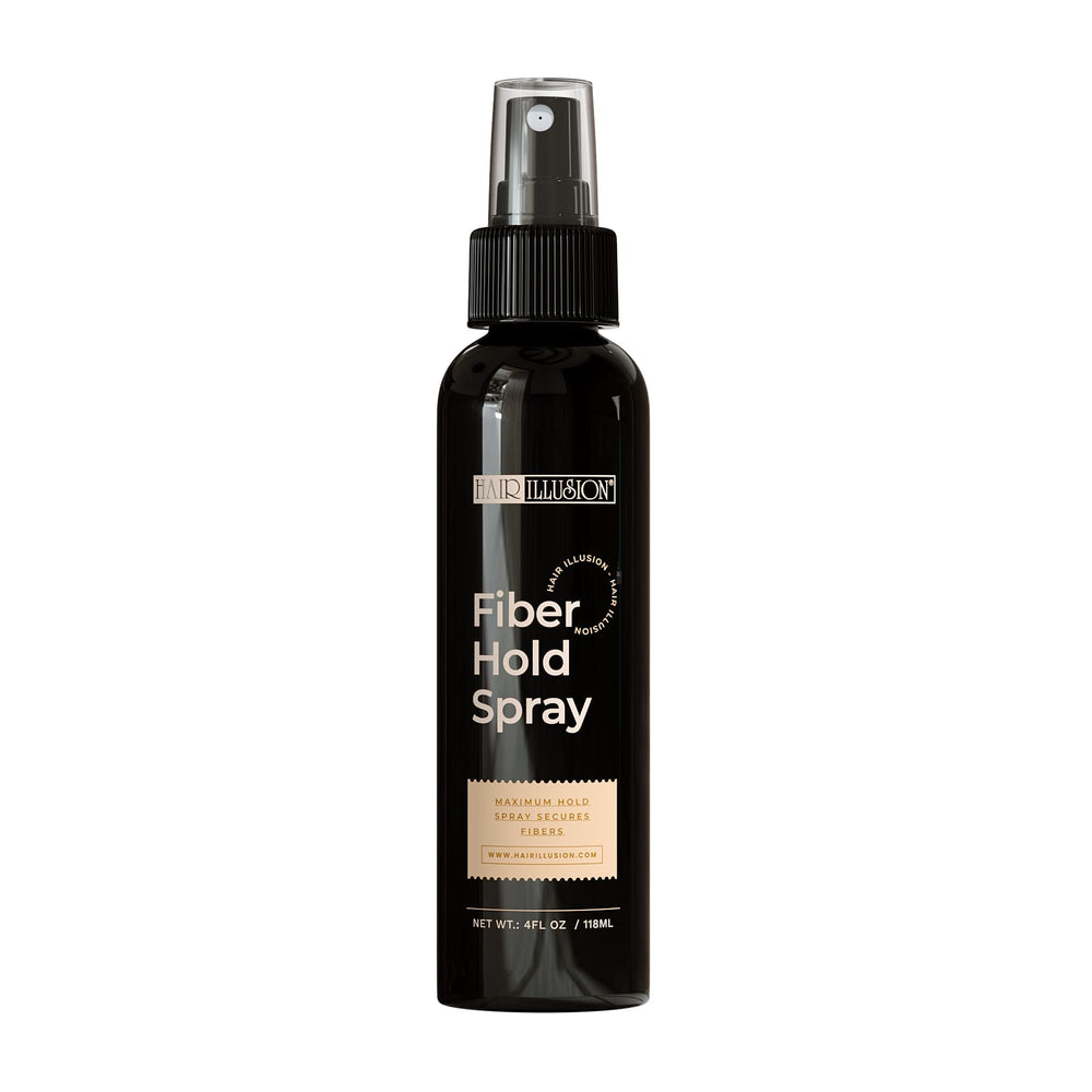 hair illusion holding spray bottle to secure fibers and minimize transfer