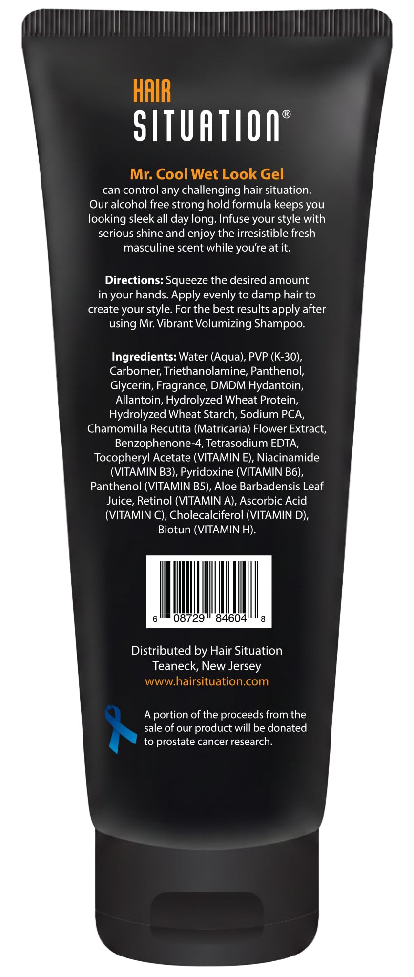 Close-up of label highlighting Hair Situation vitamins blend for improved hair appearance