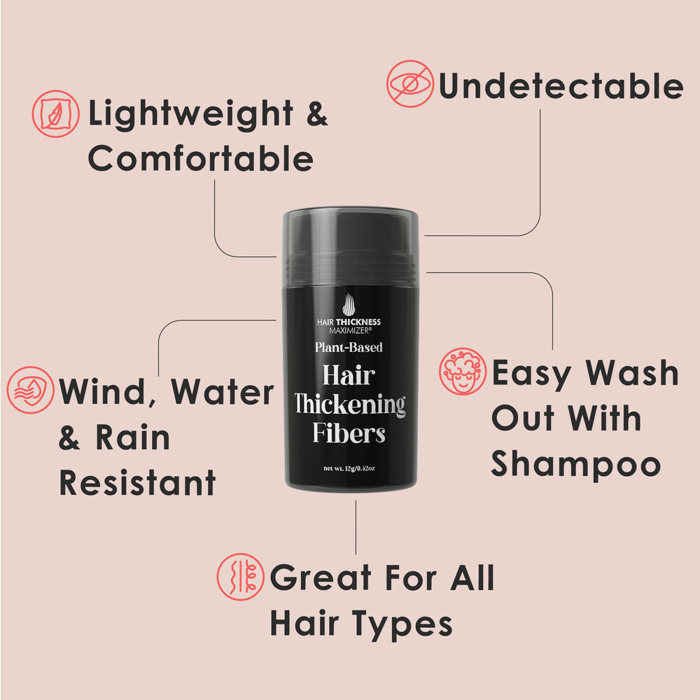 Applying Hair Thickness Maximizer fibers to scalp for instant coverage benefit