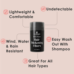 Applying Hair Thickness Maximizer fibers to scalp for instant coverage benefit