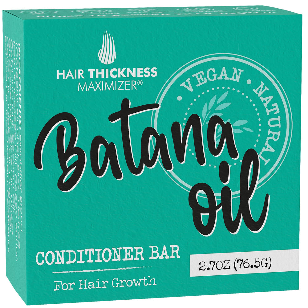 Hair Thickness Maximizer front packaging showing the eco-friendly bar and benefit of plastic-free