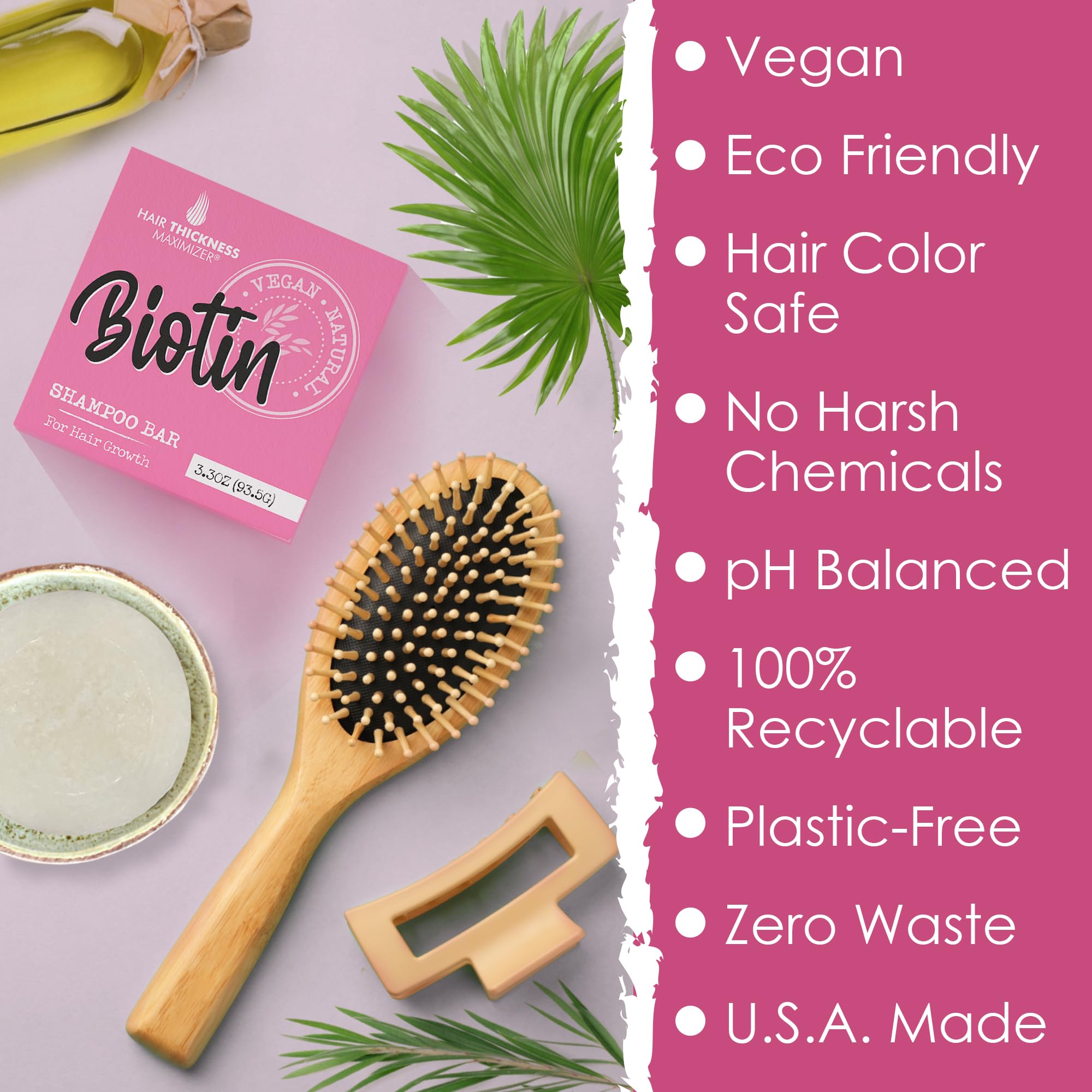 Hair Thickness Maximizer bar in hand showing compact travel friendly size