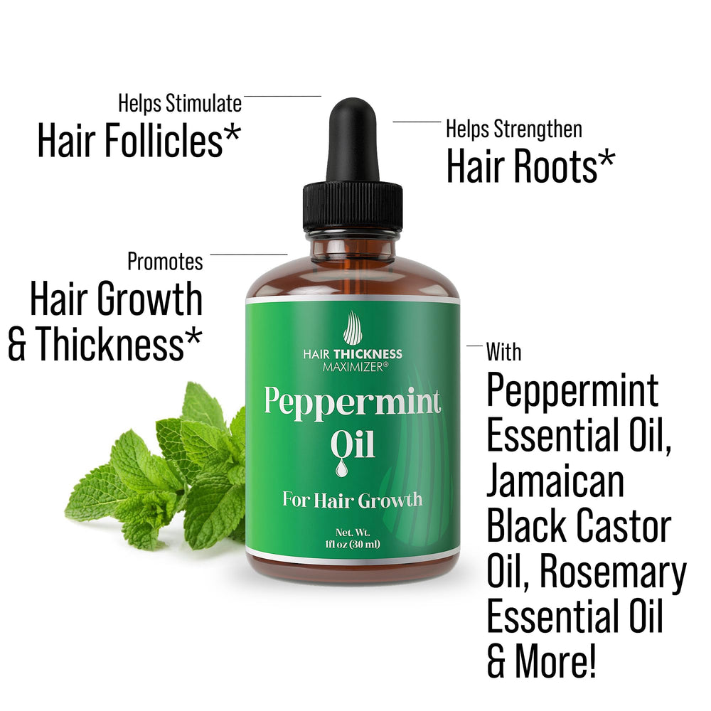 Hair Thickness Maximizer label close-up highlighting ingredients and claims
