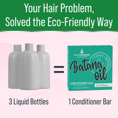 Hair Thickness Maximizer next to a liquid bottle showing one bar equals three bottles