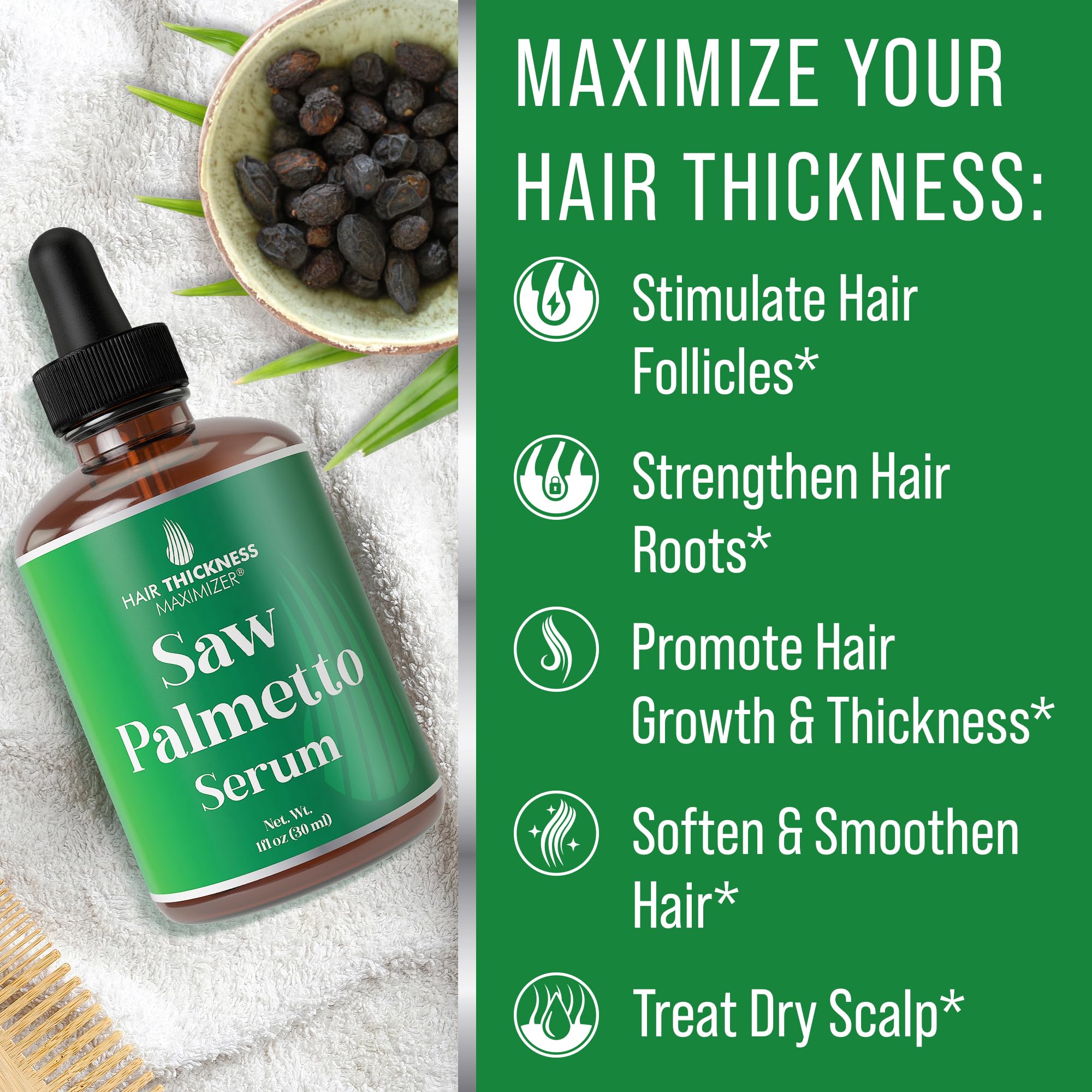 Hair Thickness Maximizer serum texture close-up showing lightweight finish