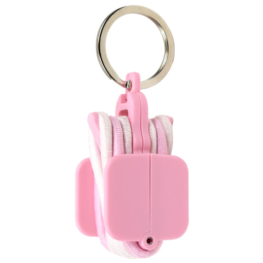 Hair Tie Hub front view in light pink showing compact organizer and neat appearance