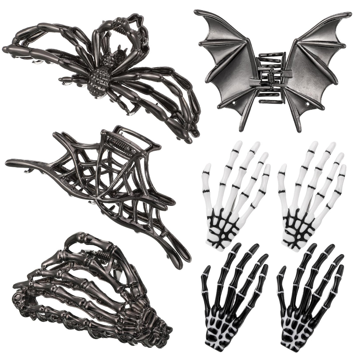 HairChrysm front packaging showing complete 8-piece gothic clip set and styling options