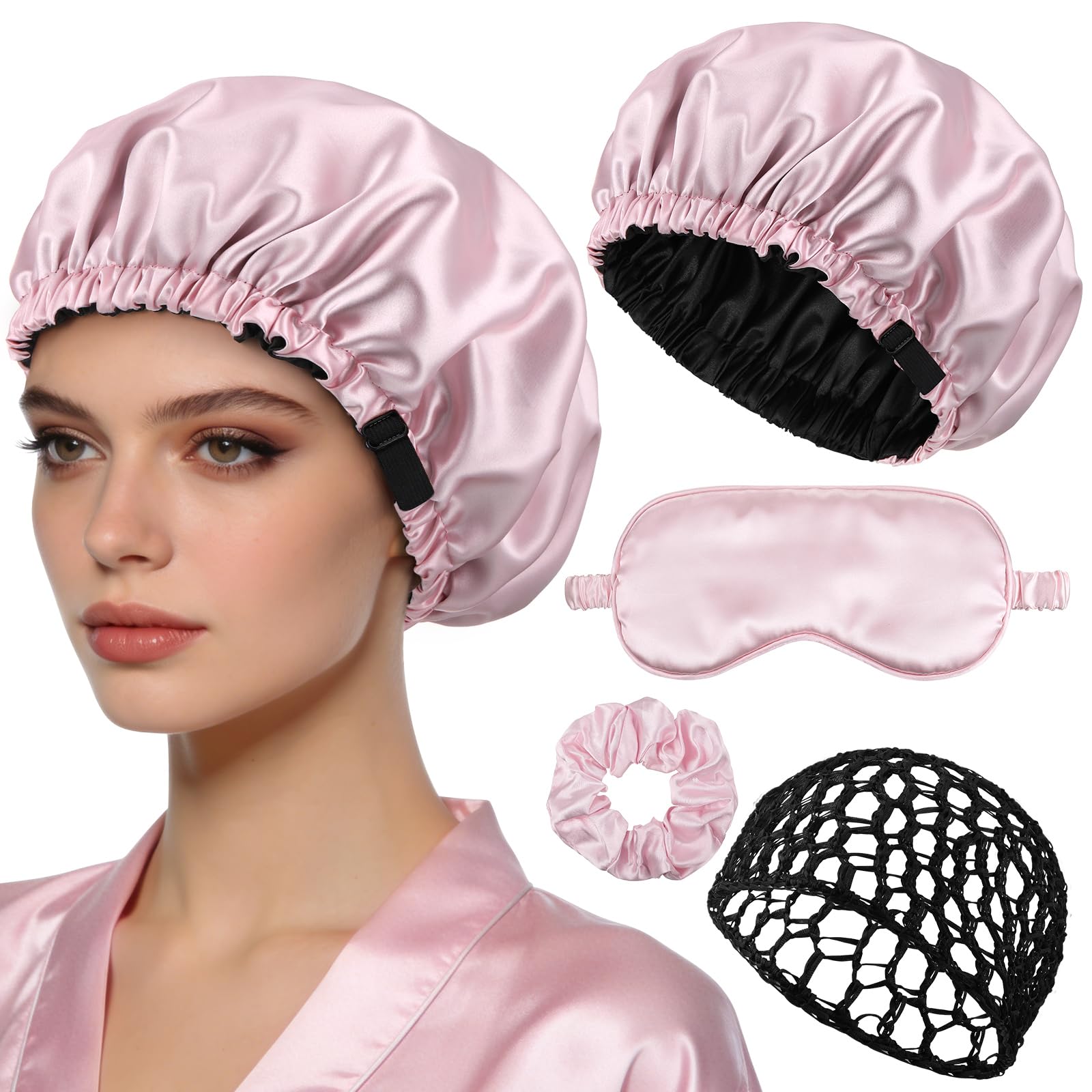 HairChrysm front view of reversible wrap cap showing neat fit and two-tone look