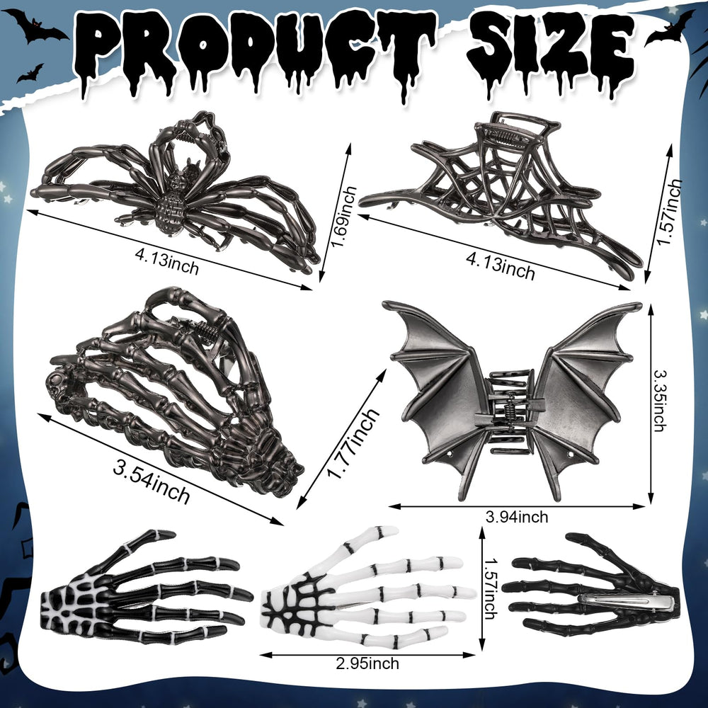 HairChrysm close-up of metal spider web and bat claw showing durable detailing and grip