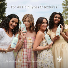 Hairitage conditioner in use in shower showing quick detangling and rinseability