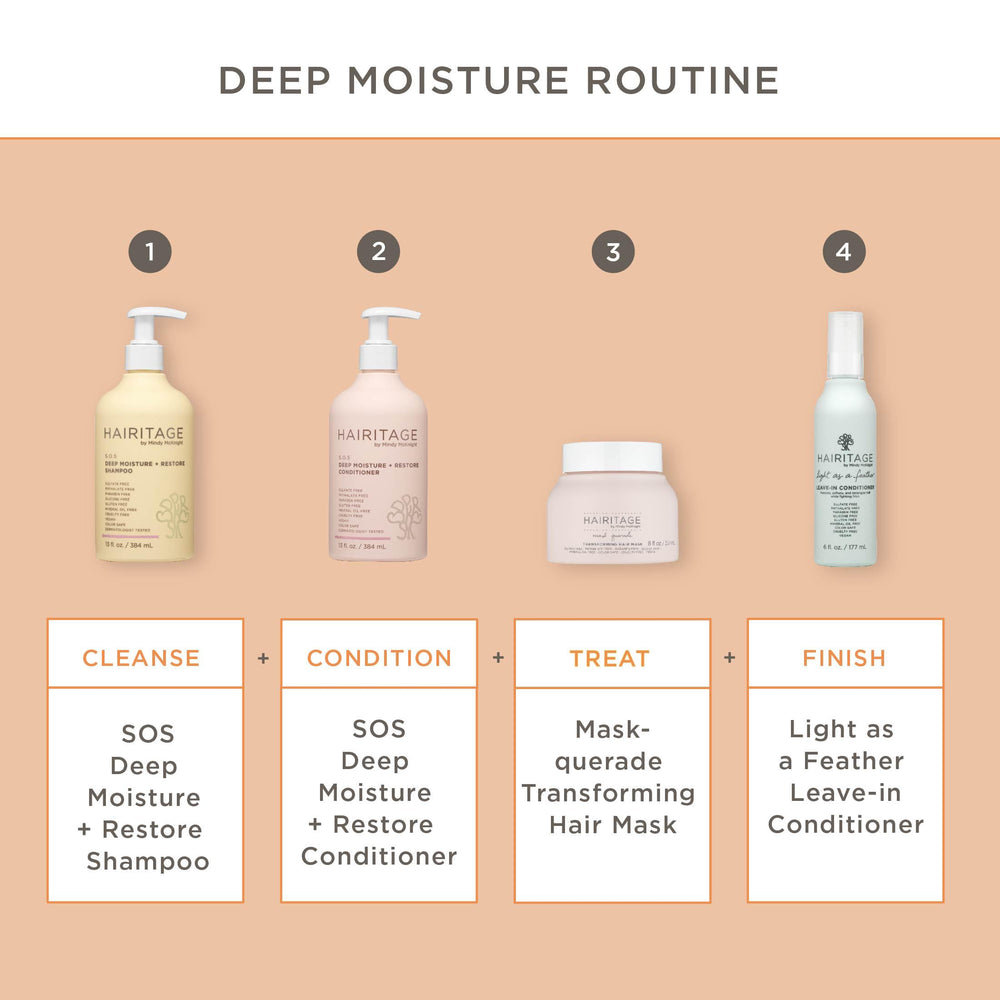 Hairitage lifestyle bathroom shelf showing salon-level care at home
