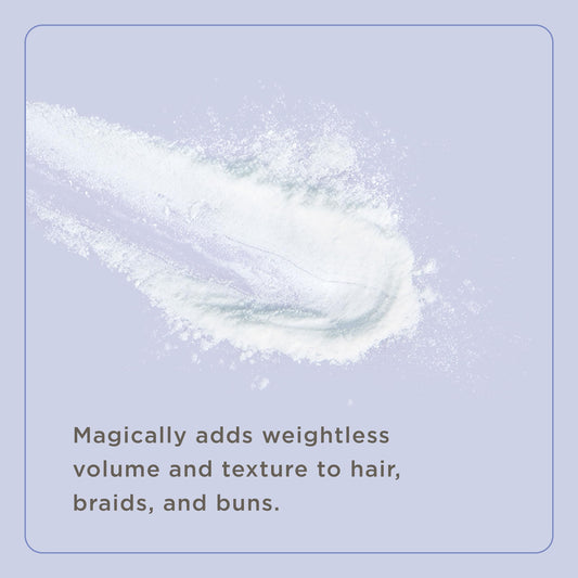 Hairitage open jar close-up showing fine powder texture for instant volume