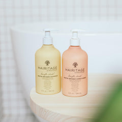 Hairitage shampoo creamy foam texture demonstrating gentle lather and easy spread