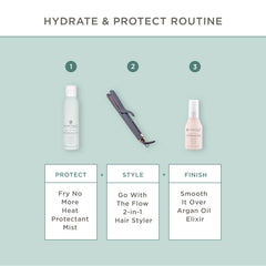Hairitage bottle held in hand for scale showing portable 5 oz benefit