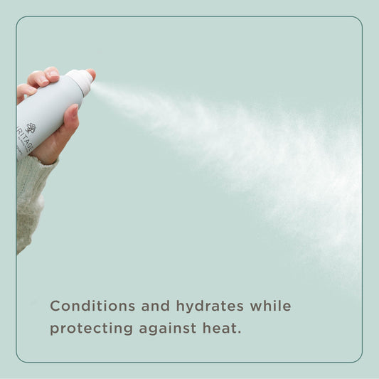Hairitage spray nozzle closeup demonstrating easy, even mist application