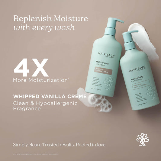Hairitage back label ingredients list highlighting minimal, naturally derived components