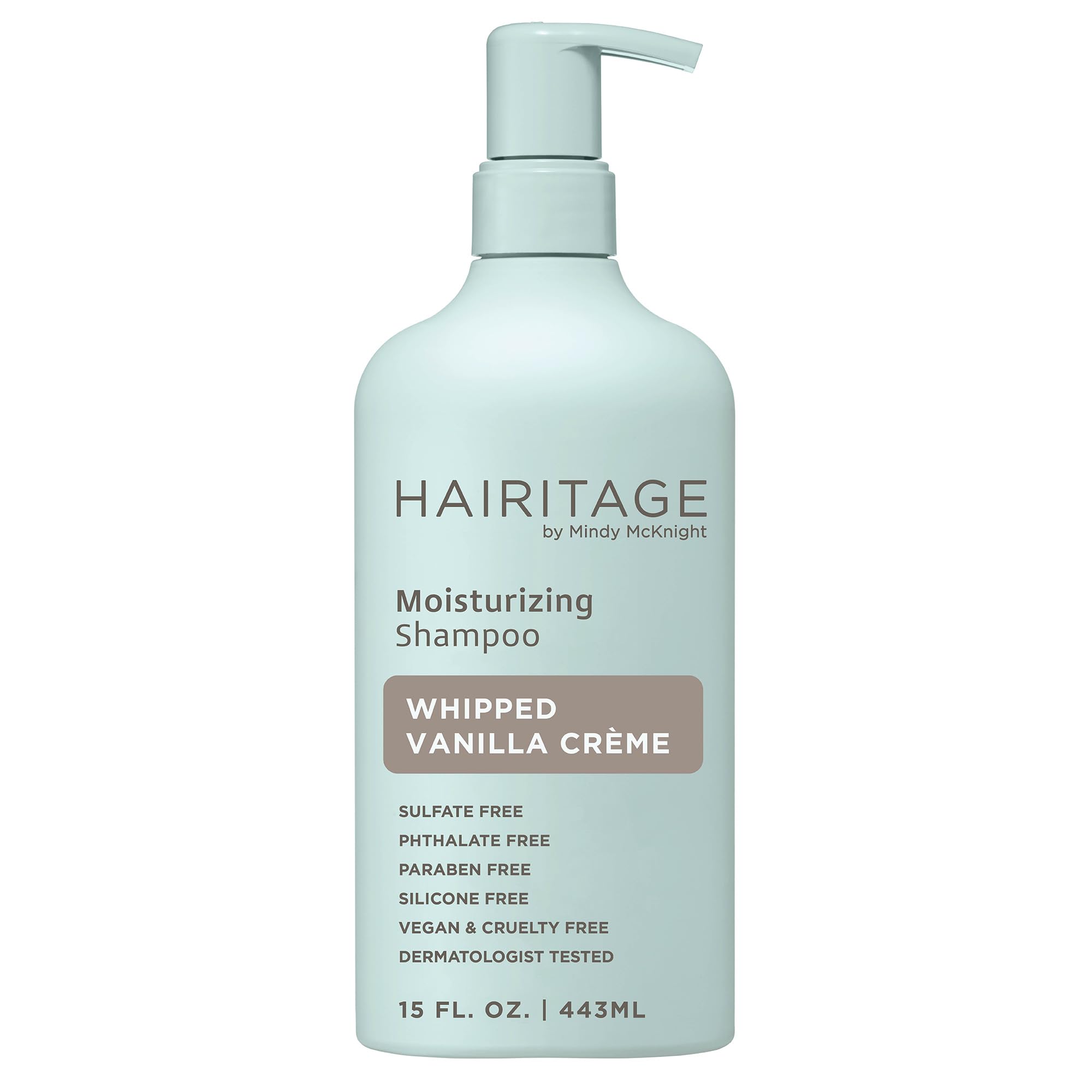 Hairitage front bottle showing label and volume for clear product identification and trust