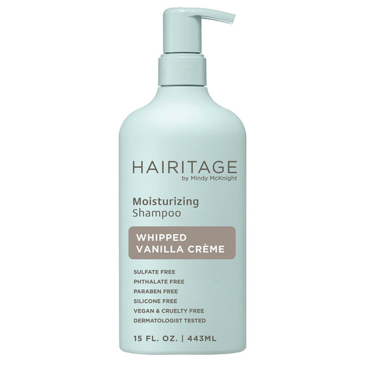 Hairitage front bottle showing label and volume for clear product identification and trust