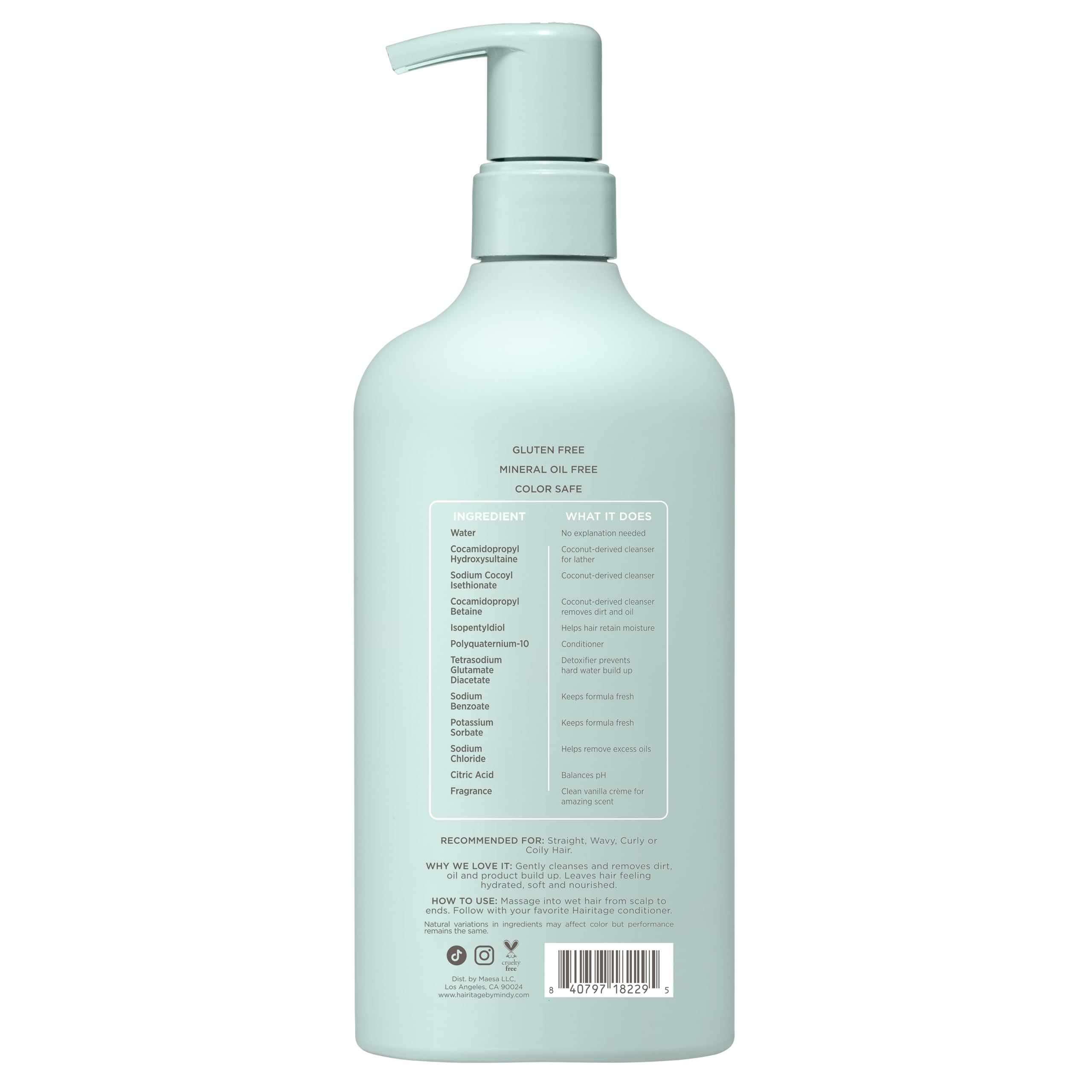 Hairitage with vanilla bean representing warm fragrance and natural-derived scent